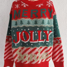 Load image into Gallery viewer, Christmas Jacquard Knit Round Neck Loose Fit Winter Sweater for Women
