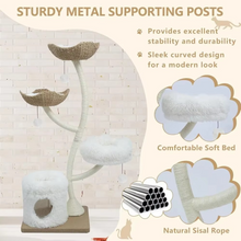 Load image into Gallery viewer, 63" Cat Condo with Scratching Posts, Plush Perches and Hidden Cave
