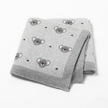 Load image into Gallery viewer, Super Soft Knit Baby Blanket with Cute Koala Design

