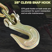 Load image into Gallery viewer, 4 Pcs. Welded Steel Tow Chain Binder Tie Down – Heavy-Duty Grade 70 Transportation Chain

