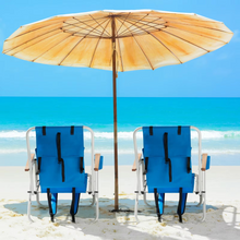 Load image into Gallery viewer, 2-Pack Foldable High-Strength Beach Chairs with Adjustable Headrest – Blue
