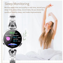 Load image into Gallery viewer, Luxury Women’s Smart Fitness Watch with Crystal Design and Health Tracking
