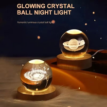 Load image into Gallery viewer, 2.36 in RGB Crystal Ball Night Light with Milky Way and Moon - Cosmos-Inspired Bedside Decoration
