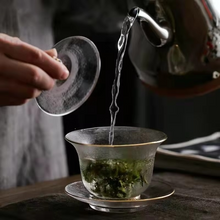 Load image into Gallery viewer, Japanese Handmade Heat Resistant Glass Gaiwan Tea Bowl Set for Tea Ceremony and Travel
