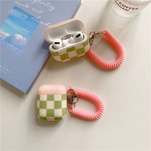 Load image into Gallery viewer, Checkerboard Lattice AirPods Case with Bling Bracelet Chain
