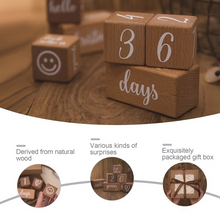 Load image into Gallery viewer, Engraved Beech Wood Baby Milestone Block Set

