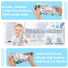 Load image into Gallery viewer, Soft 3D Cloth Baby Book with High Contrast Sensory Pages for Early Learning and Stroller Play
