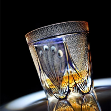 Load image into Gallery viewer, Luxury Peacock Cut Crystal Whiskey Glass
