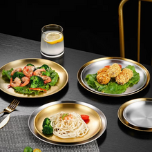 Load image into Gallery viewer, Stainless Steel Round Barbecue Dining Plate
