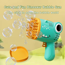 Load image into Gallery viewer, Kids Handheld Bubble Machine - 40-Hole Electric Dinosaur Bubble Blower
