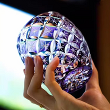 Load image into Gallery viewer, Violet Edo Kiriko Hand Cut Crystal Whiskey Glass with Seven Treasure Pattern
