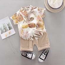 Load image into Gallery viewer, 2-Piece Baby Boy Summer Outfit Set – Short Sleeve Top and Matching Shorts
