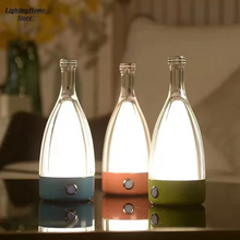 Load image into Gallery viewer, Wine Bottle Desk Lamp with Bluetooth Speaker – Rechargeable Modern Bedside Night Light
