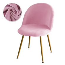 Load image into Gallery viewer, Elastic Velvet Chair Covers - Stretch Low Back Slipcovers for Dining and Makeup Chairs
