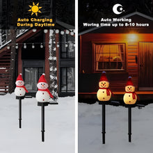Load image into Gallery viewer, Snowman Solar Lights for Playful Winter and Christmas Outdoor Decoration

