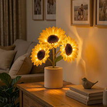 Load image into Gallery viewer, Tall Decorative Sunflower Lamp with Golden Glow and Plug In Charging Cable
