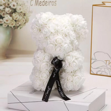 Load image into Gallery viewer, 9.8in Artificial Rose Teddy Bear Gift with Display Box - Romantic Anniversary or Valentine's Day Decor
