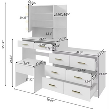 Load image into Gallery viewer, Nordic Postmodern Makeup Vanity Desk Set with Mirror and LED Lighting
