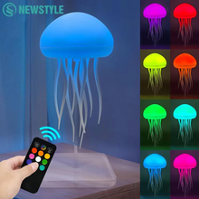 Load image into Gallery viewer, RGB Jellyfish Night Light Touch Sensor Color Changing Rechargeable Desk Lamp
