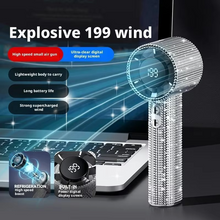 Load image into Gallery viewer, Diamond-Embellished Portable Fan with 199 Speed Settings and Type-C Recharge
