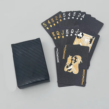 Load image into Gallery viewer, Luxury Black &amp; Gold Waterproof Poker Playing Cards
