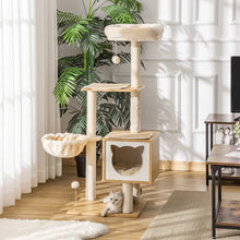 Load image into Gallery viewer, Modern Wooden Cat Tree for Indoor Cats
