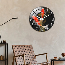 Load image into Gallery viewer, 12 Inch Red Koi Tempered Glass Wall Clock for Modern Home Décor
