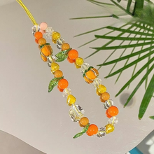 Load image into Gallery viewer, Cute 3D Orange Persimmon Beaded Phone Chain Charm
