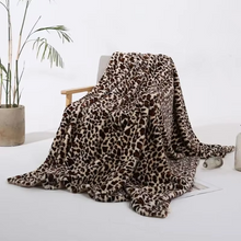Load image into Gallery viewer, Imitation Rabbit Fur Leopard Print Double Layer Throw Blanket
