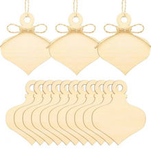 Load image into Gallery viewer, 10pcs 4x3in Unfinished Wooden Heart Ornaments for DIY Crafts and Holiday Decorations
