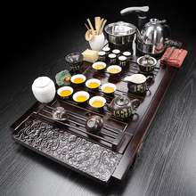 Load image into Gallery viewer, Premium Solid Wood Electric Tea Tray Set
