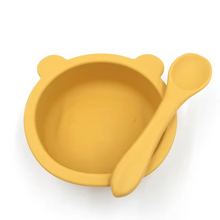 Load image into Gallery viewer, Silicone Suction Baby Feeding Bowl and Spoon Set
