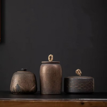 Load image into Gallery viewer, Ceramic Tea Caddy Airtight Storage Jar for Tea Coffee or Candy
