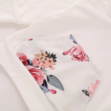 Load image into Gallery viewer, Baby Girl 3-Piece Floral Hoodie Set with Pants and Bow Headband
