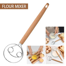 Load image into Gallery viewer, Bread Dough Whisk with Open Coil Design and Beechwood Handle
