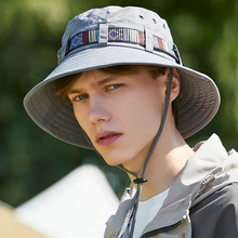 Load image into Gallery viewer, Striped Boho-Style Summer Sun Hat - Unisex Wide Brim Outdoor Cap
