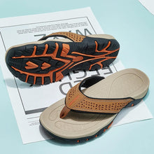 Load image into Gallery viewer, Mens Athletic Flip Flops with Contoured Footbed and Rubber Grip Sole

