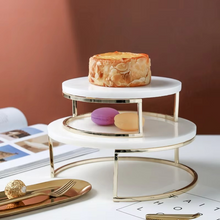 Load image into Gallery viewer, Nordic Natural Marble Cake Stand and Dessert Display Tray
