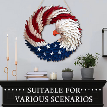 Load image into Gallery viewer, Patriotic Eagle American Flag Wreath for Independence Day
