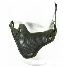 Load image into Gallery viewer, Camouflage Tactical Airsoft Steel Mesh Half Face Mask
