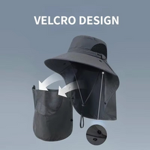 Load image into Gallery viewer, UV Protection Outdoor Sun Hat with Wide Brim and Neck Flap for Hiking, Fishing, and Camping
