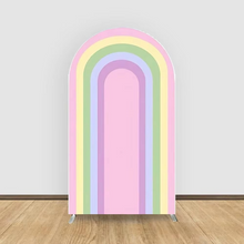 Load image into Gallery viewer, Pink Striped Arch Backdrop Cover for Parties and Events
