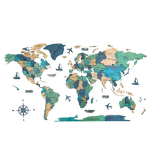 Load image into Gallery viewer, 3D Solid Wood World Map Wall Art - Nordic-Style Home Decor
