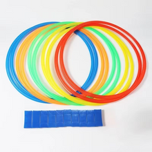 Load image into Gallery viewer, Outdoor Agility Training Ring Set – 11in or 15in Checkered Connectors for Speed, Balance, and Fun
