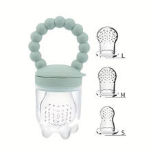 Load image into Gallery viewer, 4-Piece Silicone Baby Fruit Feeder Set with Comfort Grip Handle and Extra Feeding Pouches
