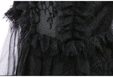 Load image into Gallery viewer, Girls Witch Queen Dress with Ruffle Trim and Decorative Pattern, Mid Calf Length All Vera Mart
