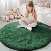 Load image into Gallery viewer, Round Shaggy Fluffy Area Rug for Bedroom or Living Room – Non-Slip, Machine Washable
