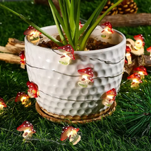 Load image into Gallery viewer, Small Mushroom Shaped Copper Wire Fairy String Light Battery Powered Decorative Lamp

