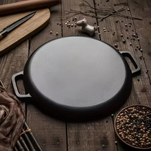 Load image into Gallery viewer, Pre-Seasoned Cast Iron Skillet Round Griddle Pan for Pizza Crepes and BBQ
