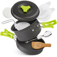 Load image into Gallery viewer, Portable Camping Cookware Set with Foldable Tableware and Storage Bag
